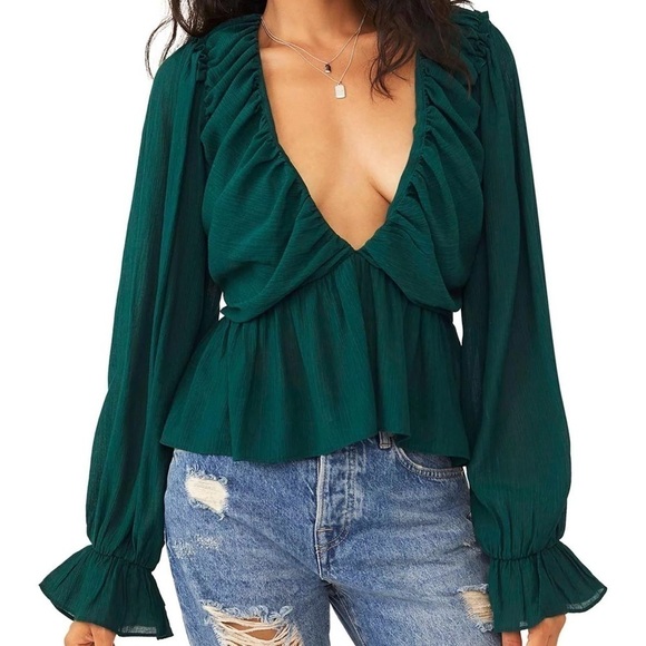 Free People Daia Top Garden Gem NWOT - Picture 14 of 14